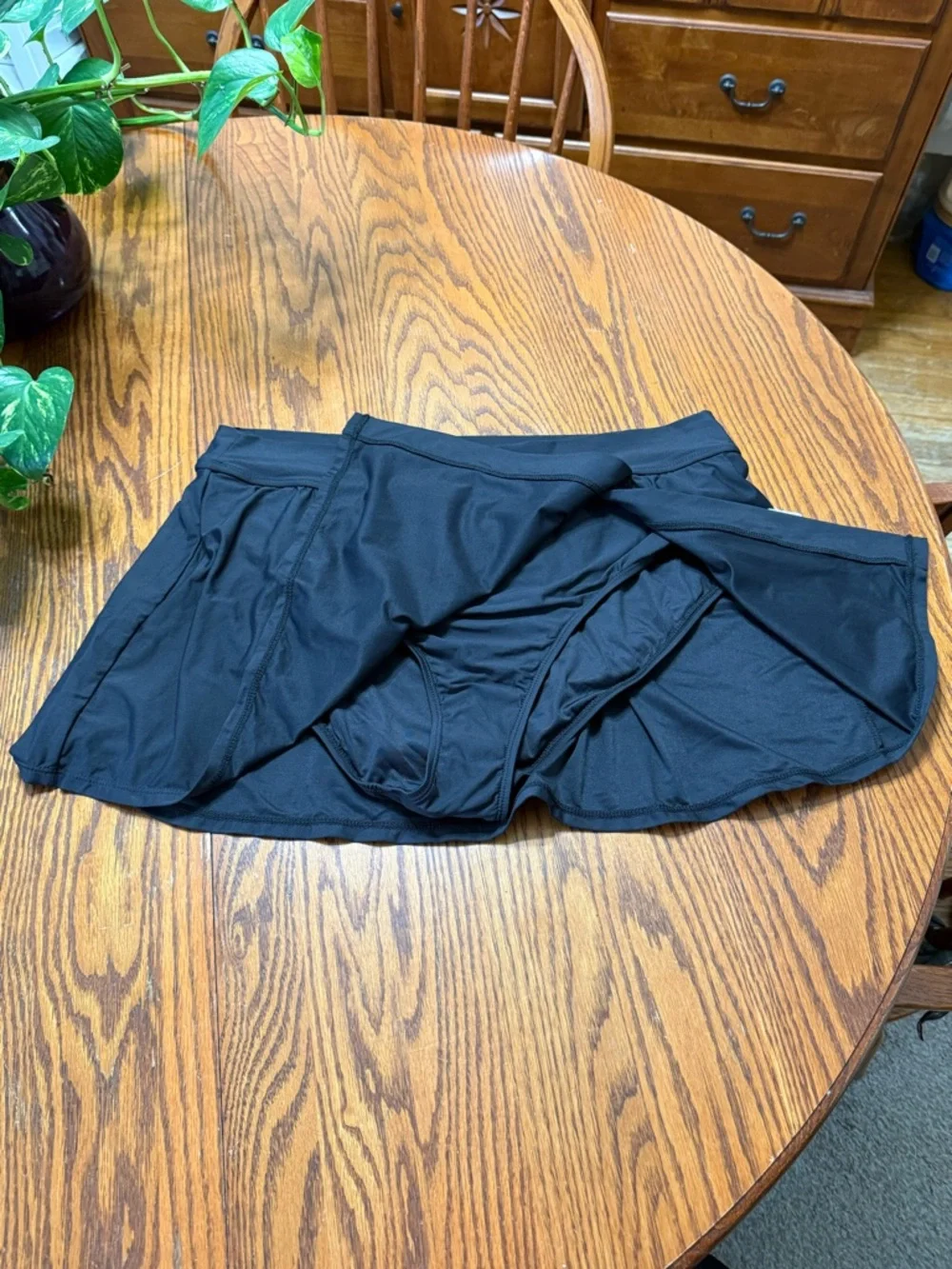 Anne Cole Swim Skirt Black Side Slit Size XXL New - Picture 8 of 13